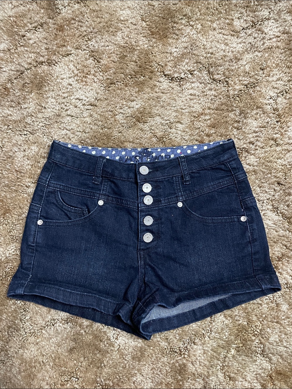 Almost Famous Stretch Button Up‎ Jean Shorts Juniors Size 7